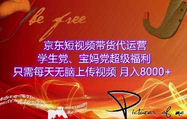 京东短视频带货代运营，学生党、宝妈党超级福利，只需每天无脑上传视频，月入8000+【仅揭秘】-3YVIP资源库