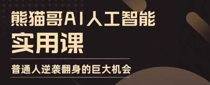 AI人工智能实用课，实在实用实战，普通人逆袭翻身的巨大机会-3YVIP资源库