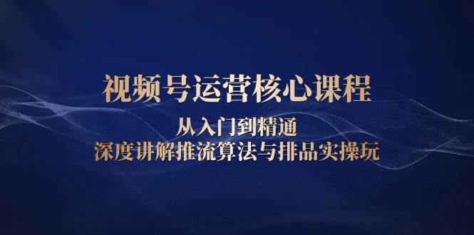 （13863期）视频号运营核心课程，从入门到精通，深度讲解推流算法与排品实操玩-3YVIP资源库