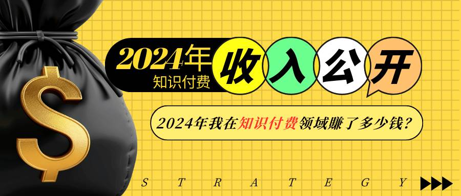 （13864期）2024年知识付费收入大公开！2024年我在知识付费领域賺了多少钱？-3YVIP资源库