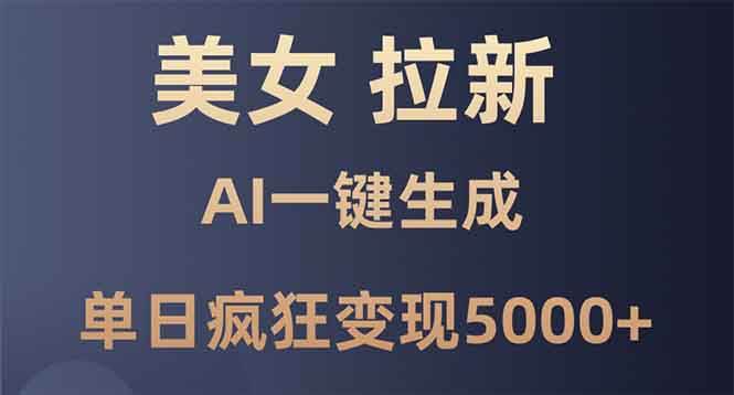 （13866期）美女暴力拉新，通过AI一键生成，单日疯狂变现5000+，纯小白一学就会！-3YVIP资源库