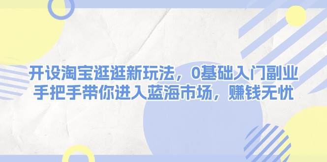开设淘宝逛逛新玩法，0基础入门副业，手把手带你进入蓝海市场，赚钱无忧-3YVIP资源库
