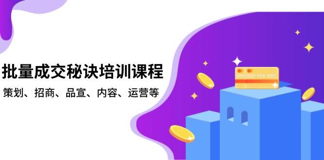 批量成交秘诀培训课程，策划、招商、品宣、内容、运营等-3YVIP资源库