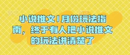 小说推文1月份玩法指南，终于有人把小说推文的玩法讲清楚了!-3YVIP资源库