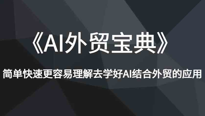 《AI外贸宝典》简单快速更容易理解去学好AI结合外贸的应用-3YVIP资源库