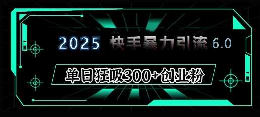 2025年快手6.0保姆级教程震撼来袭，单日狂吸300+精准创业粉-3YVIP资源库