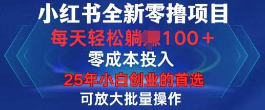 小红书全新纯零撸项目，只要有号就能玩，可放大批量操作，轻松日入100+【揭秘】-3YVIP资源库