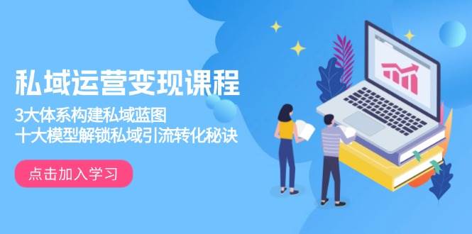 私域运营变现课程，3大体系构建私域蓝图，十大模型解锁私域引流转化秘诀-3YVIP资源库
