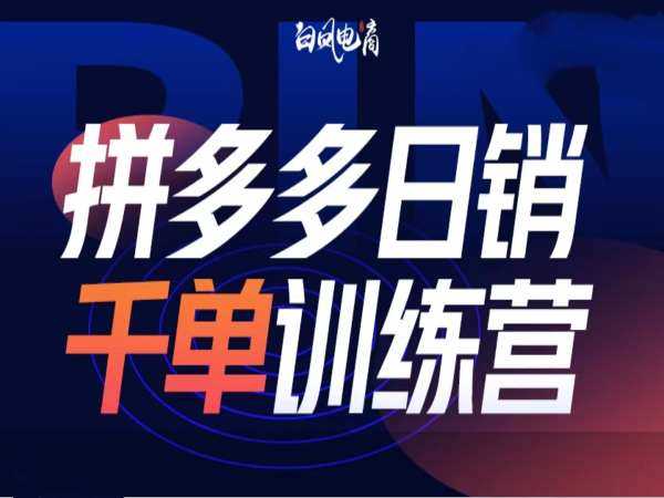 拼多多日销千单训练营第32期，2025开年变化和最新玩法-3YVIP资源库