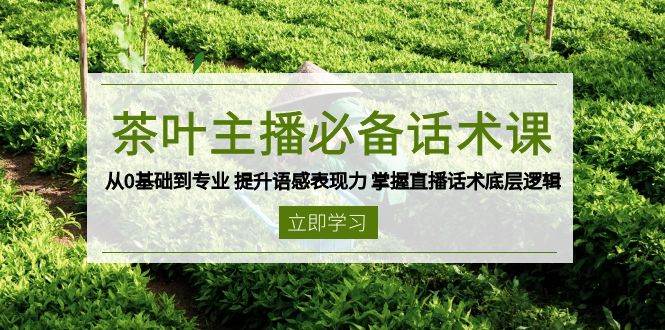 （13961期）茶叶 主播必备话术课 从0基础到专业 提升语感表现力 掌握直播话术底层逻辑-3YVIP资源库