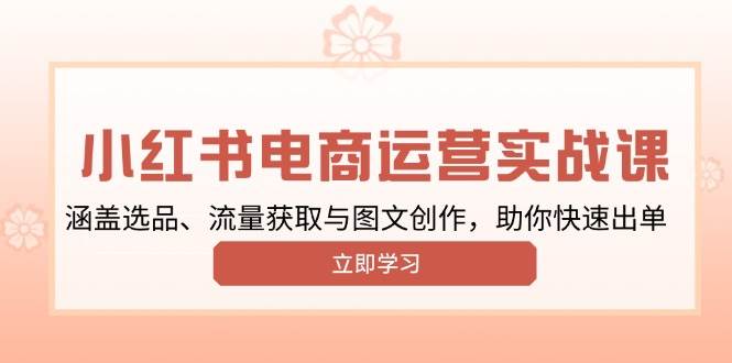 小红书变现运营实战课，涵盖选品、流量获取与图文创作，助你快速出单-3YVIP资源库