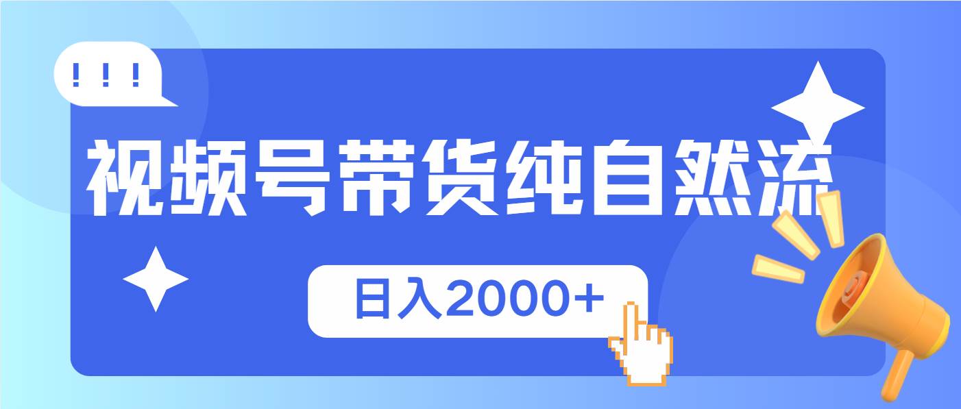 （13998期）视频号带货，纯自然流，起号简单，爆率高轻松日入2000+-3YVIP资源库