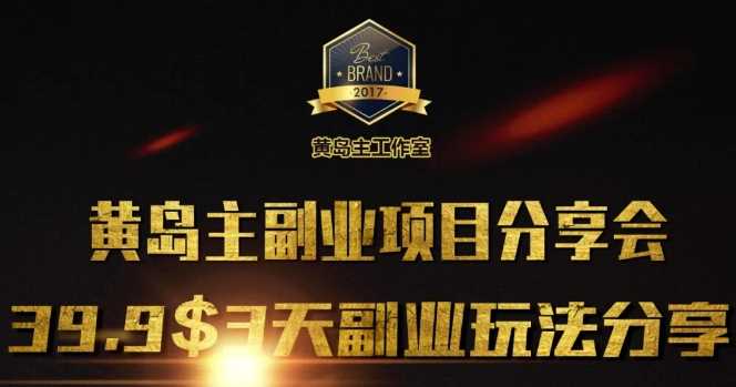 黄岛主副业分享会1期：3天3个副业玩法，速度上车-3YVIP资源库