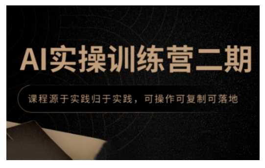 AI实操训练营二期，课程源于实践归于实践，可操作可复制可落地-3YVIP资源库