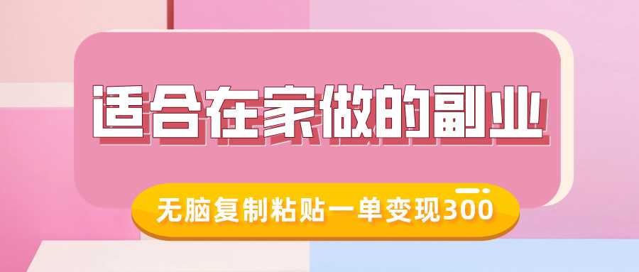 适合在家做的副业，小红书冷知识账号，无脑复制粘贴一单变现300-3YVIP资源库