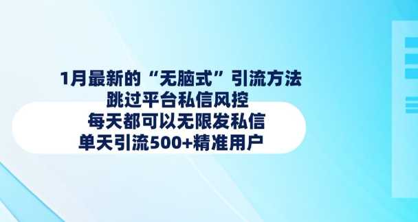 1月最新的无脑式引流方法，跳过平台私信风控，每天都可以无限发私信，单天引流500+精准用户-3YVIP资源库