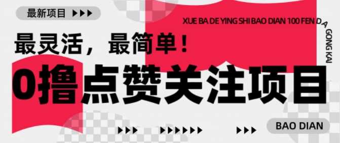 【0撸】最新点赞关注小项目，1毛起赚，1块起提-3YVIP资源库