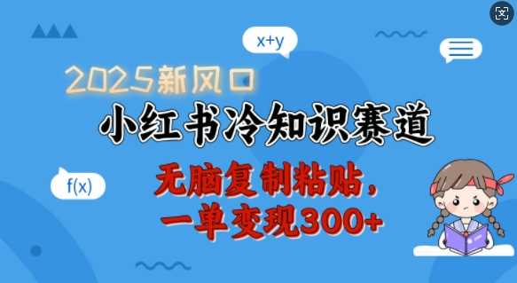 2025新风口，小红书冷知识赛道，无脑复制粘贴，一单变现300+-3YVIP资源库