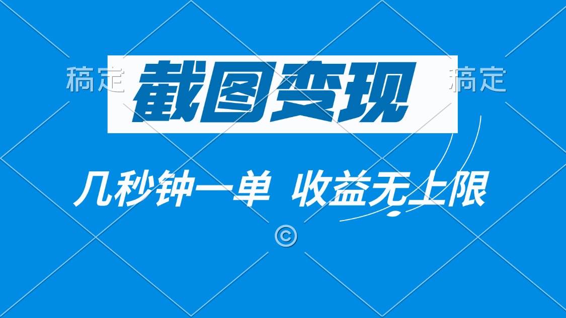 （14083期）截图变现，几秒钟一单，收益无上限-3YVIP资源库