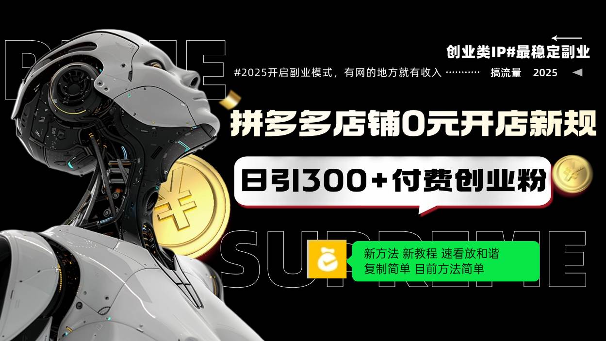 （14092期）拼多多店铺0元开店新规，日引300+付费创业粉，目前方法简单复制粘贴可矩阵-3YVIP资源库