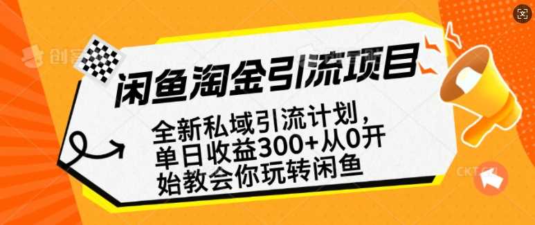 闲鱼淘金私域引流计划，从0开始玩转闲鱼，副业也可以挣到全职的工资-3YVIP资源库