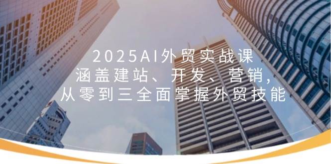 （14135期）2025AI外贸实战课：涵盖建站、开发、营销, 从零到三全面掌握外贸技能-3YVIP资源库