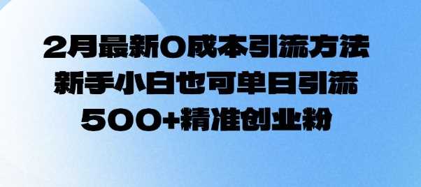 2月最新0成本引流方法，新手小白也可单日引流500+精准创业粉-3YVIP资源库