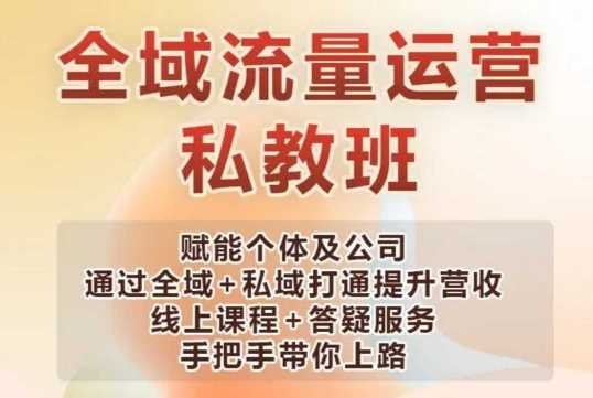 全域流量运营操盘课，赋能个体及公司通过全域+私域打通提升营收-3YVIP资源库