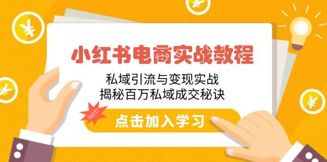 （14215期）小红书电商实战教程：私域引流与变现实战，揭秘百万私域成交秘诀-3YVIP资源库