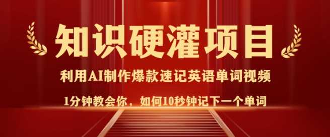 知识硬灌，10秒钟让你记住一个单词，3分钟一个视频，日入多张不是梦-3YVIP资源库