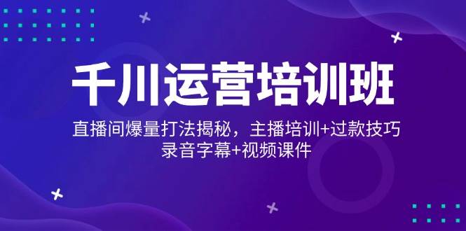 （14230期）千川运营培训班，直播间爆量打法揭秘，主播培训+过款技巧，录音字幕+视频-3YVIP资源库