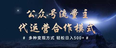 公众号流量主代运营  多种变现方式 轻松日入5张【揭秘】-3YVIP资源库