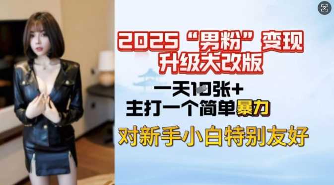 2025男粉变现全新玩法升级，日入上千简简单单，小白可轻松上手-3YVIP资源库