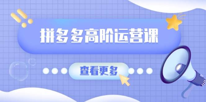 （14327期）拼多多高阶运营课：极致群爆款玩法，轻付费无尽复制，打造单品爆款之路-3YVIP资源库