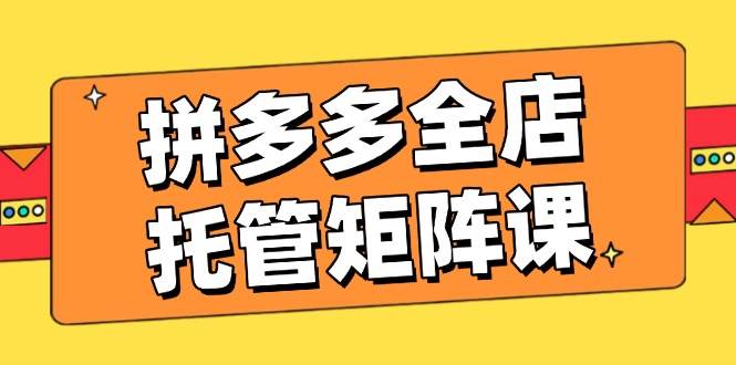 （14328期）拼多多全店托管矩阵课，盈利动销玩法，高效计划设置，提升店铺效益-3YVIP资源库