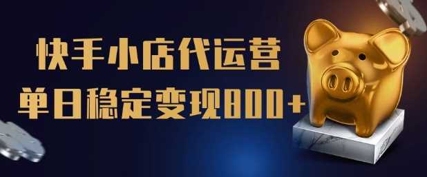 【快手小店代运营】限时托管计划，全程喂饭，单日稳定变现5张【揭秘】-3YVIP资源库