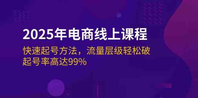 2025年电商线上课程：快速起号方法，流量层级轻松破，起号率高达99%-3YVIP资源库