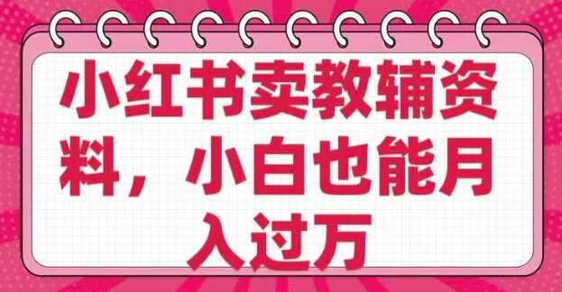小红书卖教辅资料，0 成本，纯利润，售后成本极低，小白也能月入过W-3YVIP资源库