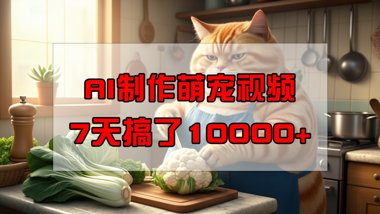 靠AI制作萌宠视频，7天搞了1万+，操作简单门槛低，有手机就行-3YVIP资源库
