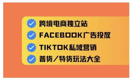 跨境电商独立站及全域流量营销，从0基础快速入门并精通跨境电商运营-3YVIP资源库