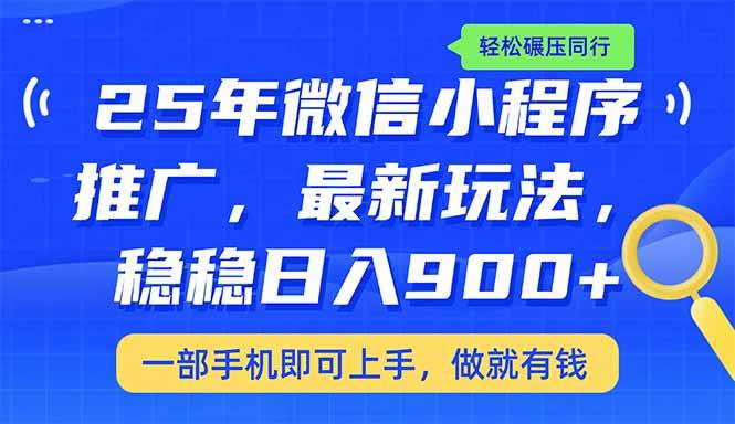 （14411期）25年最新小程序推广教学，稳定日入900+，轻松碾压同行-3YVIP资源库