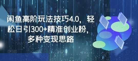 闲鱼高阶玩法技巧4.0，轻松日引300+精准创业粉，多种变现思路-3YVIP资源库