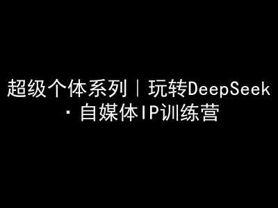 超级个体系列，玩转DeepSeek·自媒体IP训练营，deepseek教程-3YVIP资源库