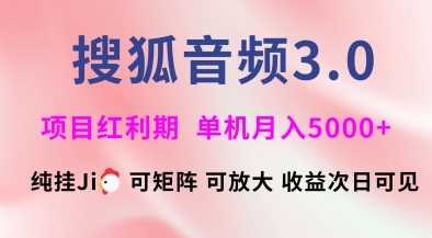 搜狐音频挂ji3.0.可矩阵可放大，独家技术，稳定月入5000+【揭秘】-3YVIP资源库