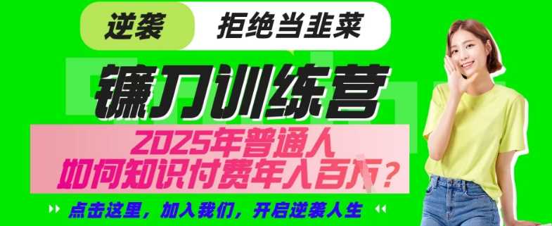【网创项目终点站-镰刀训练营超级IP合伙人】25年普通人如何通过“知识付费”年入百个-仅此一版【揭秘】-3YVIP资源库