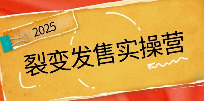 裂变发售实操营，全景解析裂变逻辑，打造动销新玩法，助力私域流量引爆-3YVIP资源库