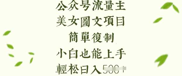 流量主长期收益项目，美女图片简单复制，小白也能上手，轻松日入5张-3YVIP资源库