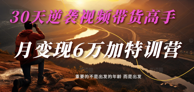 2025视频带货30天逆袭视频带货高手，单月变现6万加特训营-3YVIP资源库