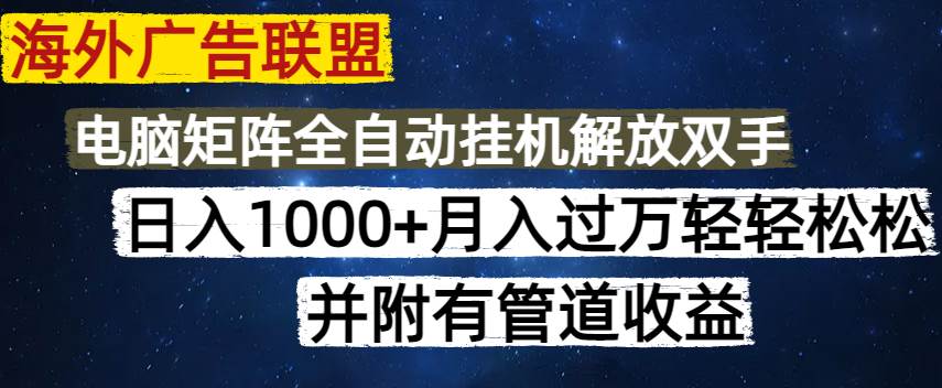 （14540期）海外广告联盟每天几分钟日入1000+无脑操作，可矩阵并附有管道收益-3YVIP资源库