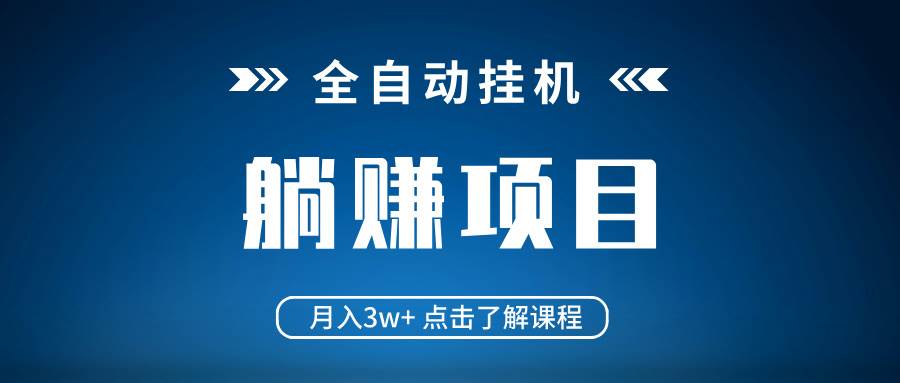 （14551期）全自动挂机项目 月入3w+ 真正躺平项目 不吃电脑配置 当天见收益-3YVIP资源库